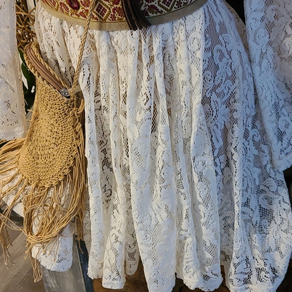 TODAY FREE PEOPLE SHEER LACE MIDI SP DRESS - Picture 7 of 17